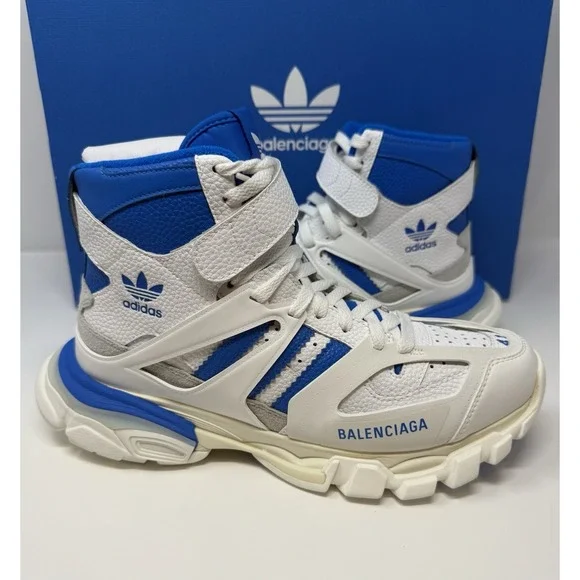 adidas gazelle silver green womens Balenciaga x Adidas Men's Track Forum White / Black Low Top Sneakers